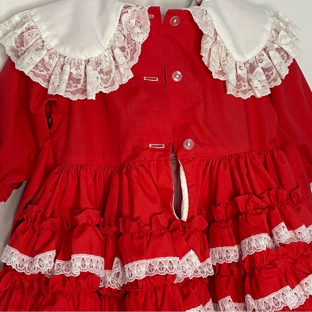 Kids Avenue Full Circle Pageant Party Dress Tiered Ruffle Lace VTG USA Size 2 - Picture 9 of 16